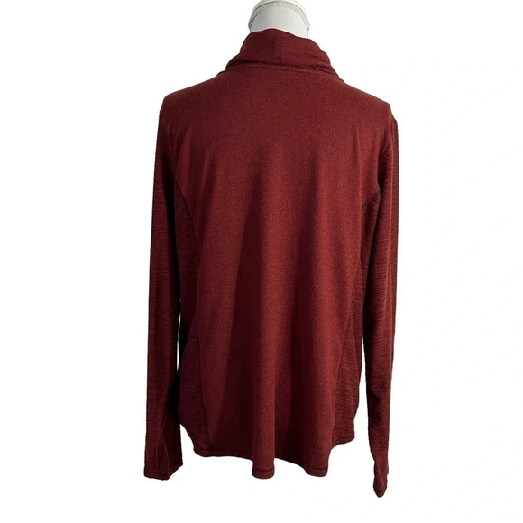 St. Johns Bay Red Knit Mock Neck Top XL Long Sleeve Pullover Casual Fall Sweater - Picture 3 of 7